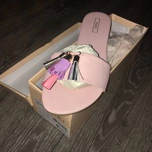 Yoki Blush Tassel Sandals